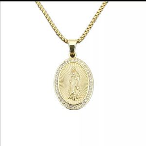 18K Gold plated virgin mary necklace
